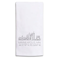 Minneapolis Skyline Line Art Tea Towel