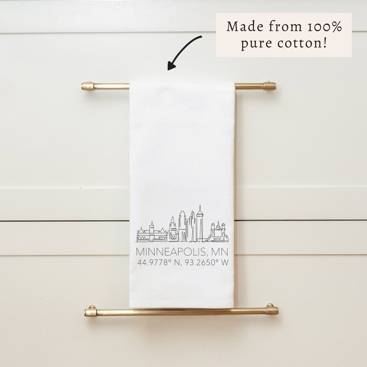 Minneapolis Skyline Line Art Tea Towel