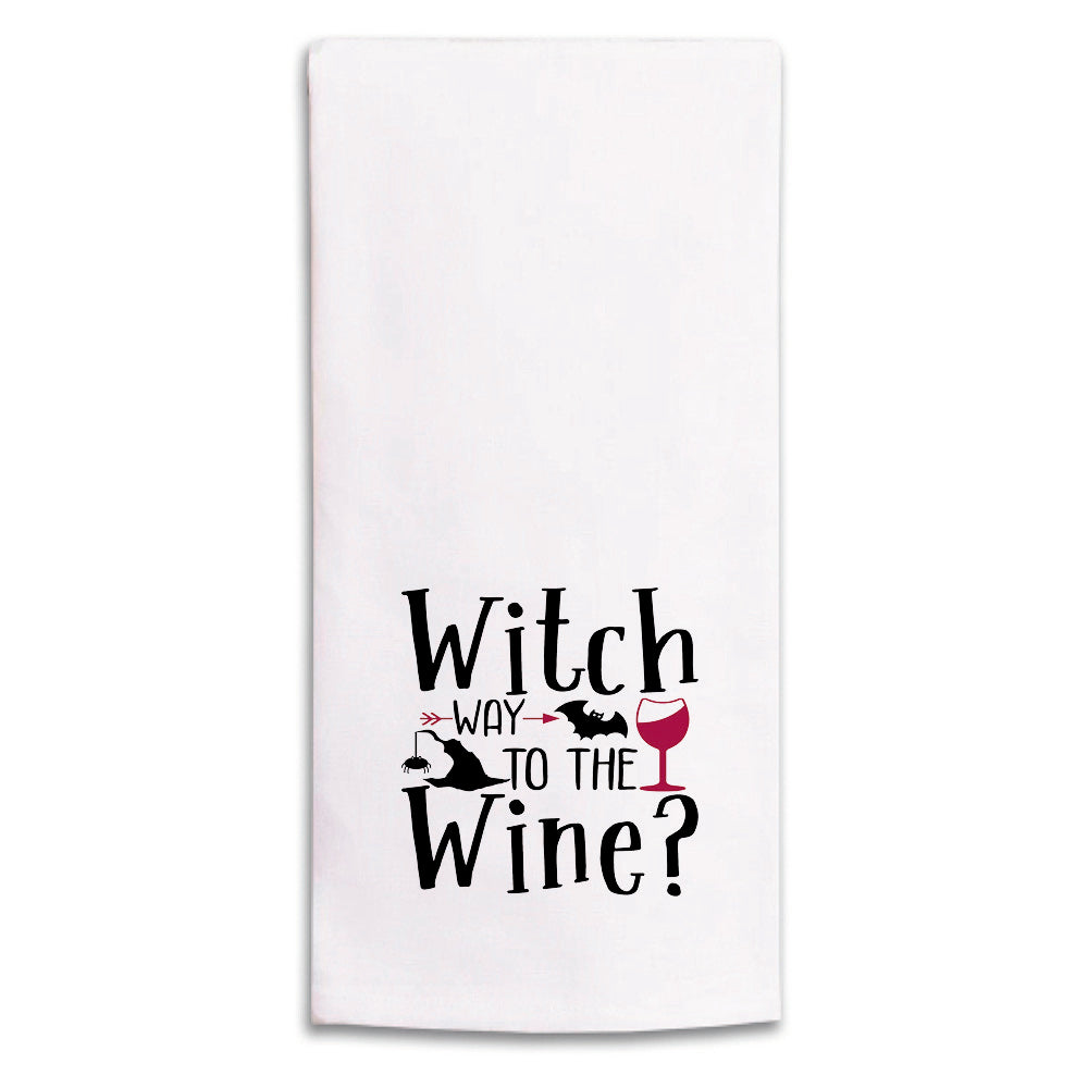 Witch Way to the Wine Tea Towel