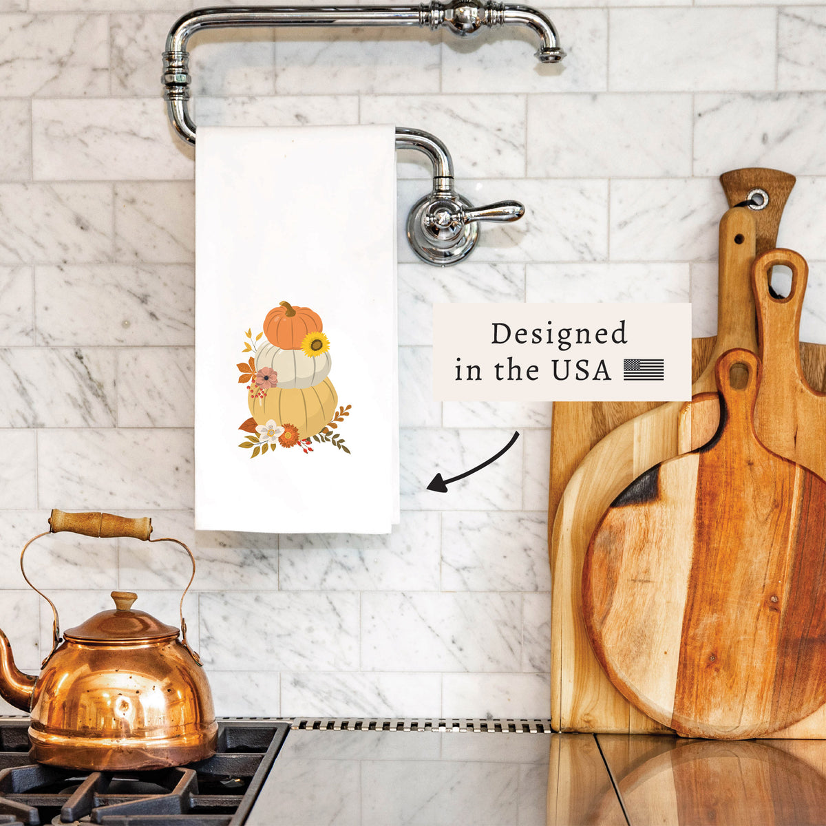 Harvest Pumpkins Tea Towel