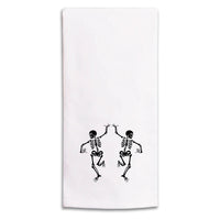 Two Dancing Skeletons Tea Towel