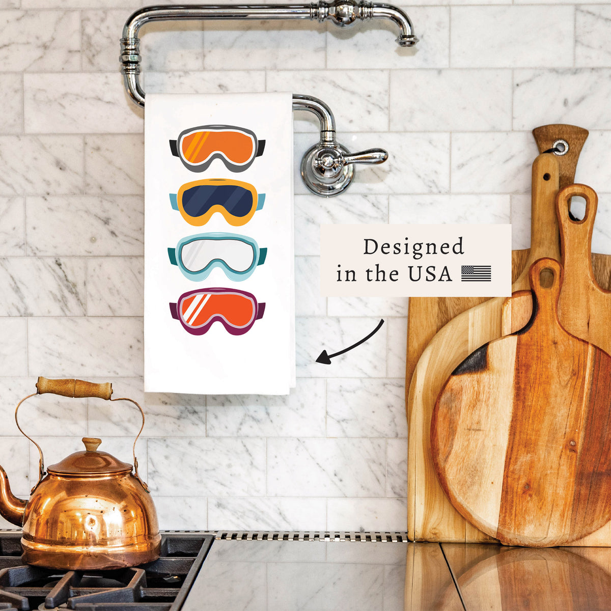 Ski Goggles Tea Towel