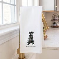 Merry Woofmas Dog Tea Towel
