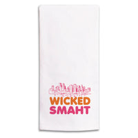 Wicked Smart Boston Orange and Pink Tea Towel
