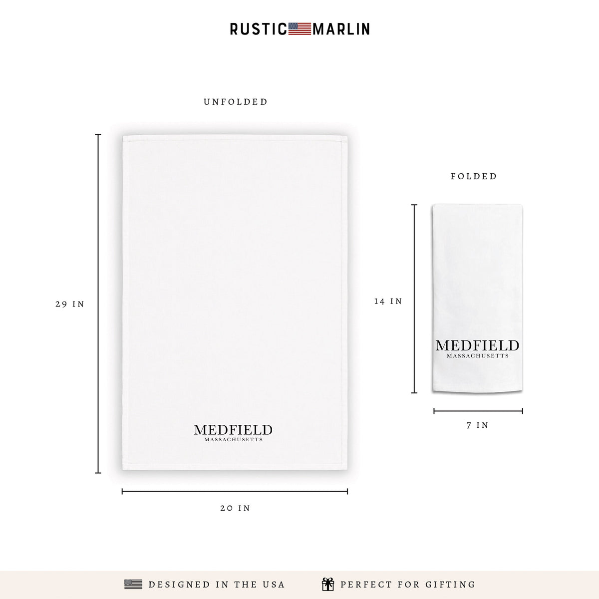Two Line Personalized Tea Towel