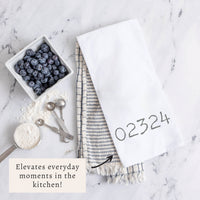 Zip Code Personalized Tea Towel