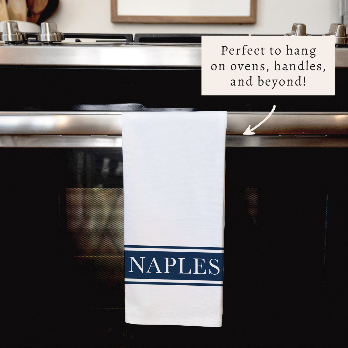 Navy Stripe Personalized Tea Towel