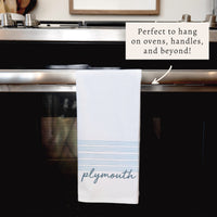 Blue Stripes Personalized Tea Towel