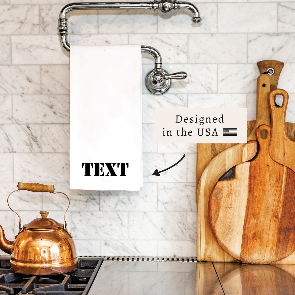 Stencil Personalized Tea Towel