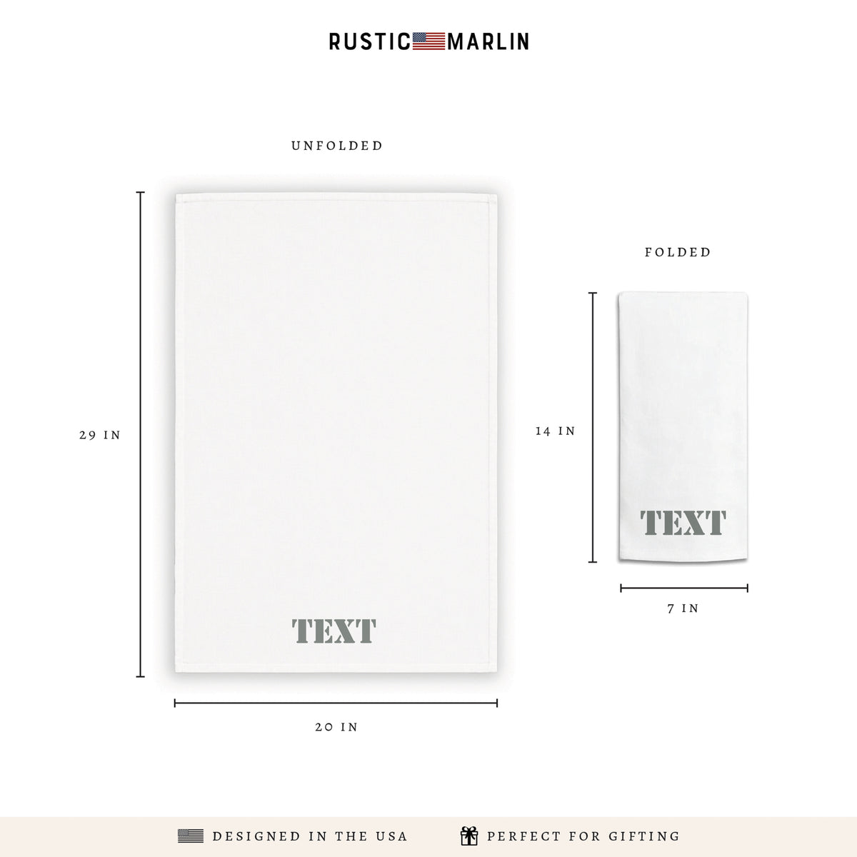 Stencil Personalized Tea Towel