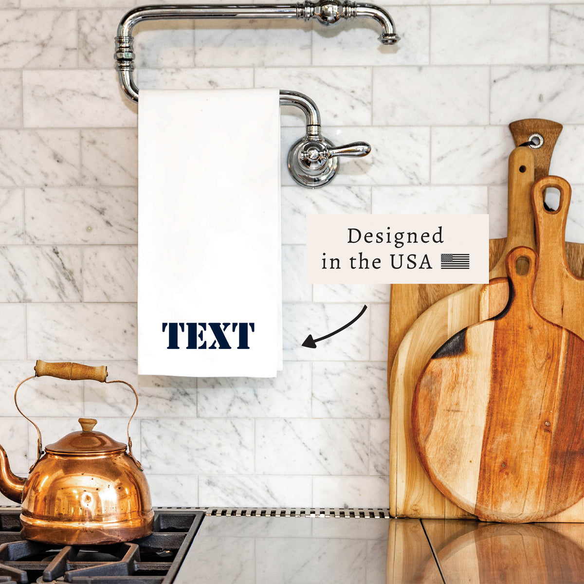 Stencil Personalized Tea Towel