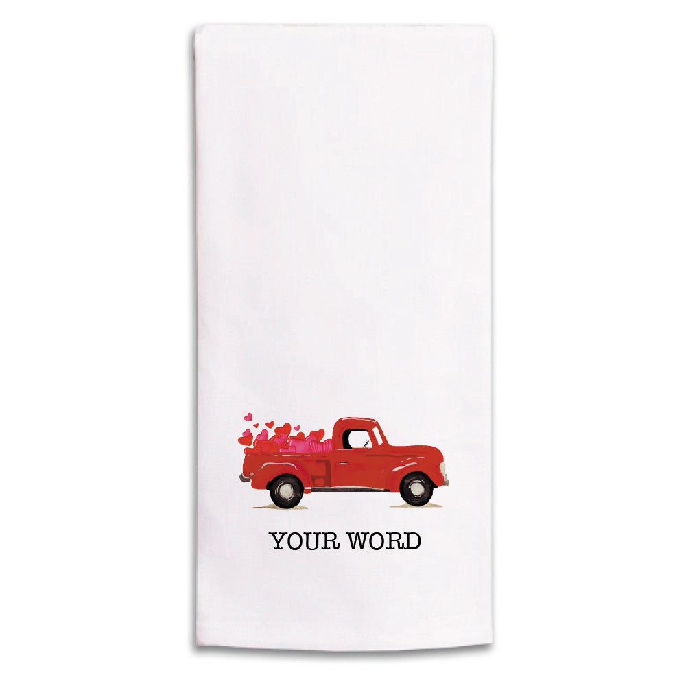 Heart Truck Personalized Tea Towel