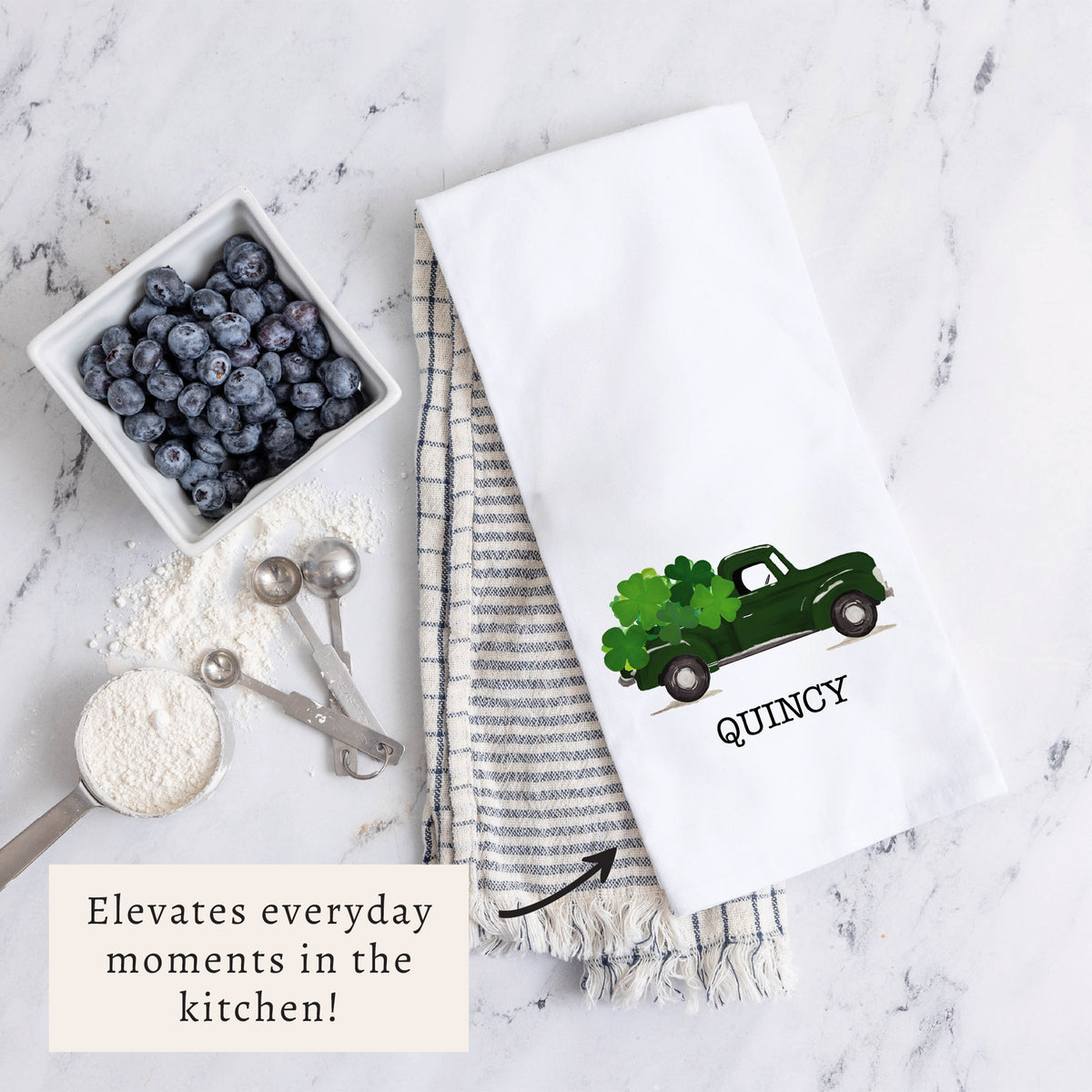 Shamrock Truck Personalized Tea Towel