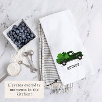 Shamrock Truck Personalized Tea Towel