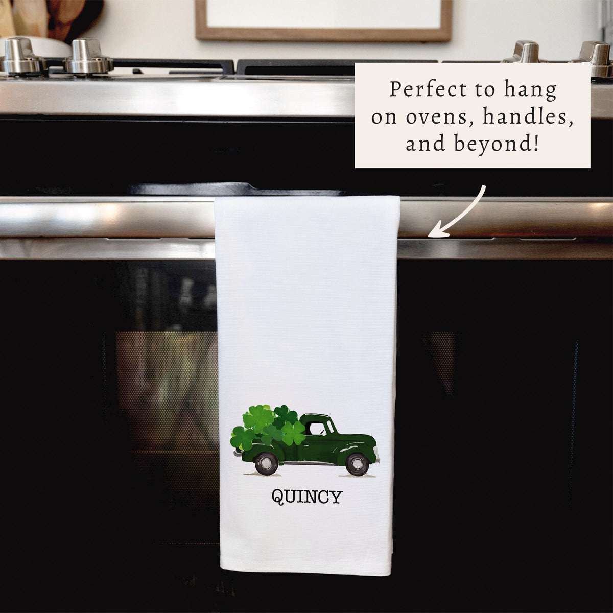 Shamrock Truck Personalized Tea Towel