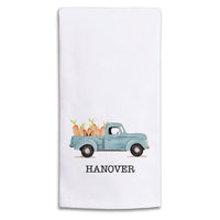 Easter Bunny Truck Personalized Tea Towel