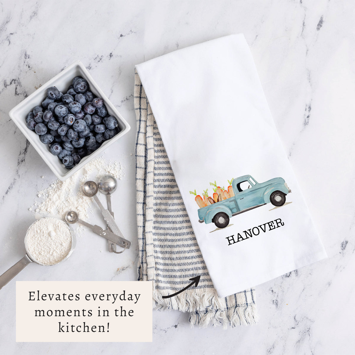 Easter Bunny Truck Personalized Tea Towel