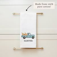 Easter Bunny Truck Personalized Tea Towel