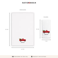 Christmas Tree Truck Personalized Tea Towel