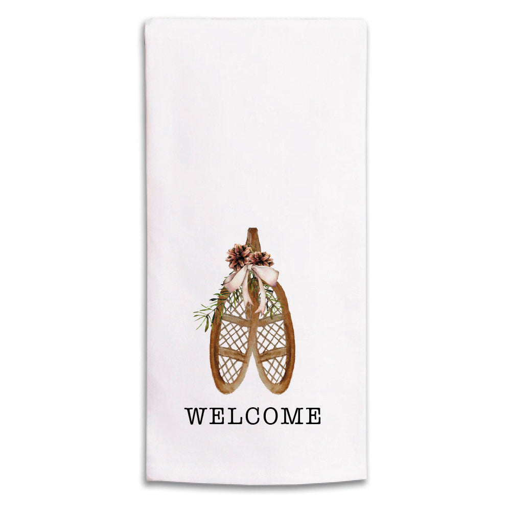 Snowshoes Personalized Tea Towel