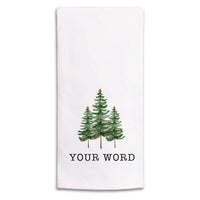Watercolor Trees Personalized Tea Towel