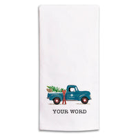Ski Patrol Truck Personalized Tea Towel
