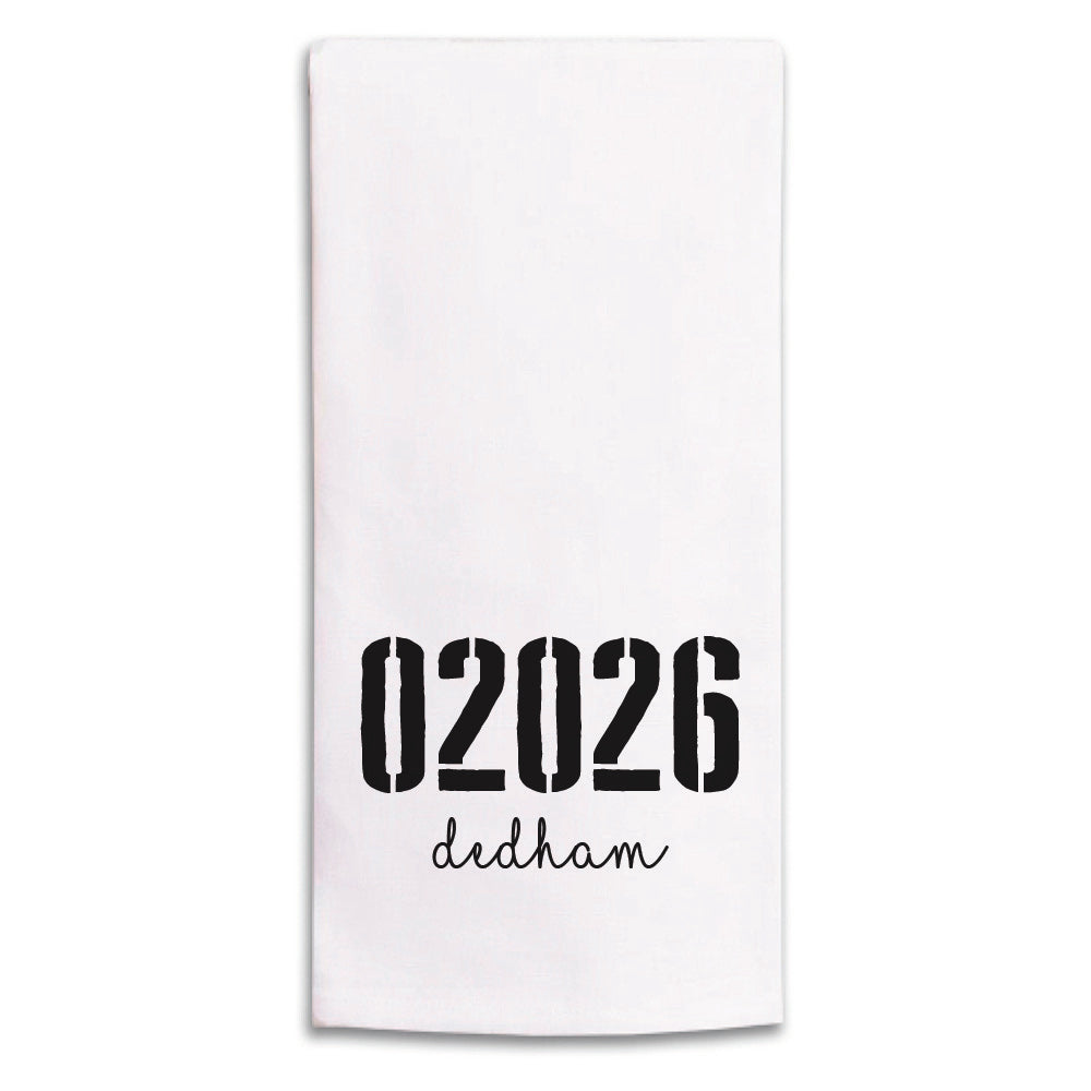 Zip Code & City Personalized Tea Towel