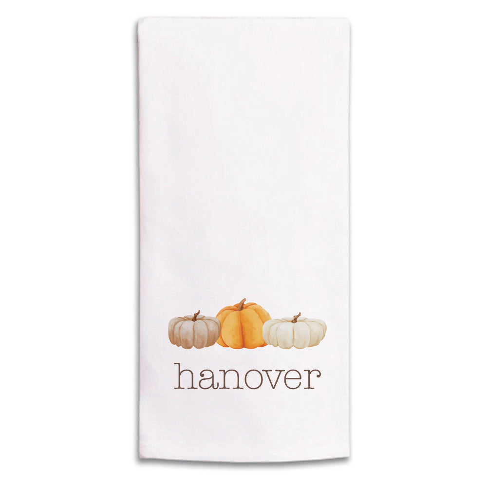 Fall Pumpkins Personalized Tea Towel