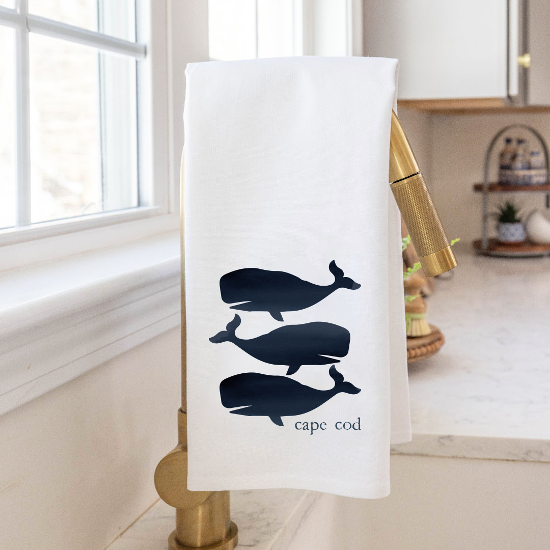 Three Whales Personalized Tea Towel