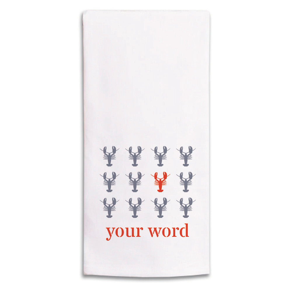 Repeating Lobsters Personalized Tea Towel