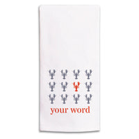 Repeating Lobsters Personalized Tea Towel