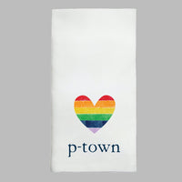 Rainbow Heart Personalized Tea Towel