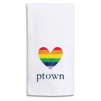Rainbow Heart Personalized Tea Towel