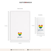 Rainbow Heart Personalized Tea Towel
