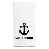 Anchor One Line Text Personalized Tea Towel