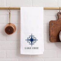 Compass One Line Text Personalized Tea Towel