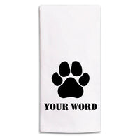 Paw Print One Line Text Personalized Tea Towel