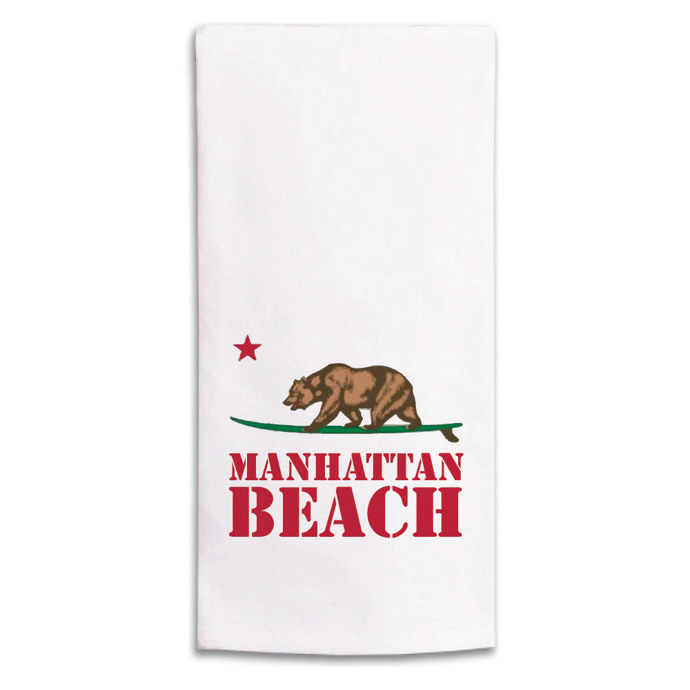 Surf Bear  Personalized Tea Towel