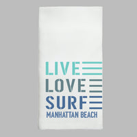 Live Love Surf Personalized Tea Towel