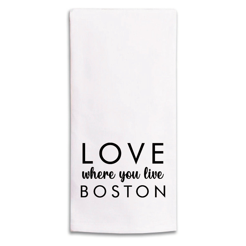 Love Where You Live Personalized Tea Towel