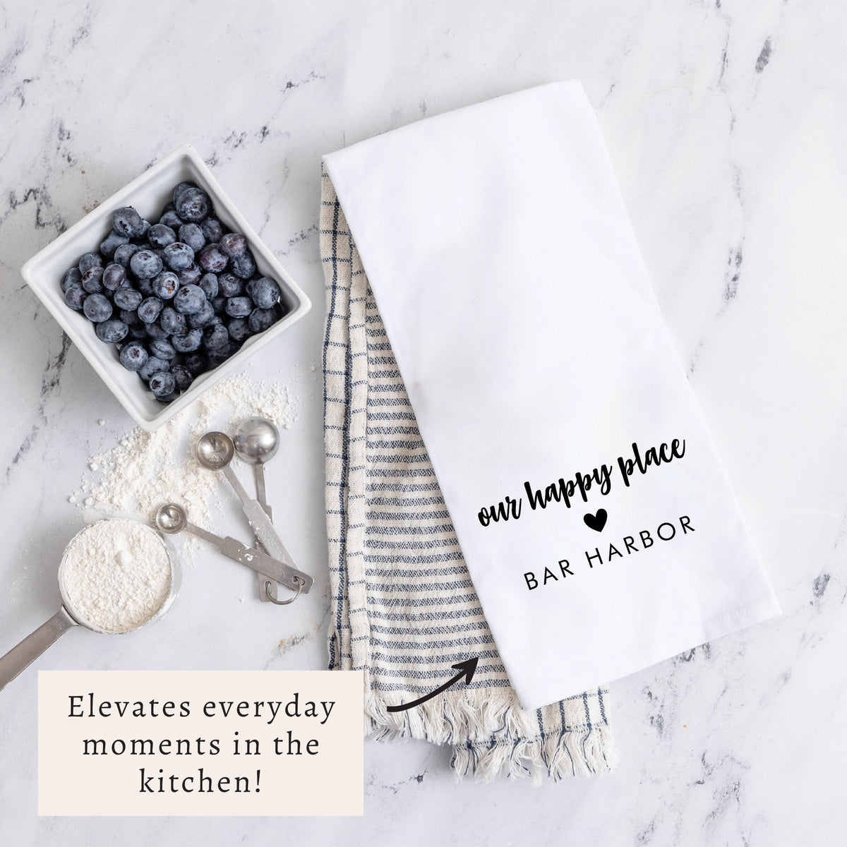 Our Happy Place Personalized Tea Towel