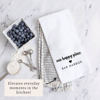 Our Happy Place Personalized Tea Towel