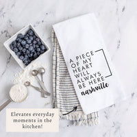 My Heart Will Always Be Here Personalized Tea Towel