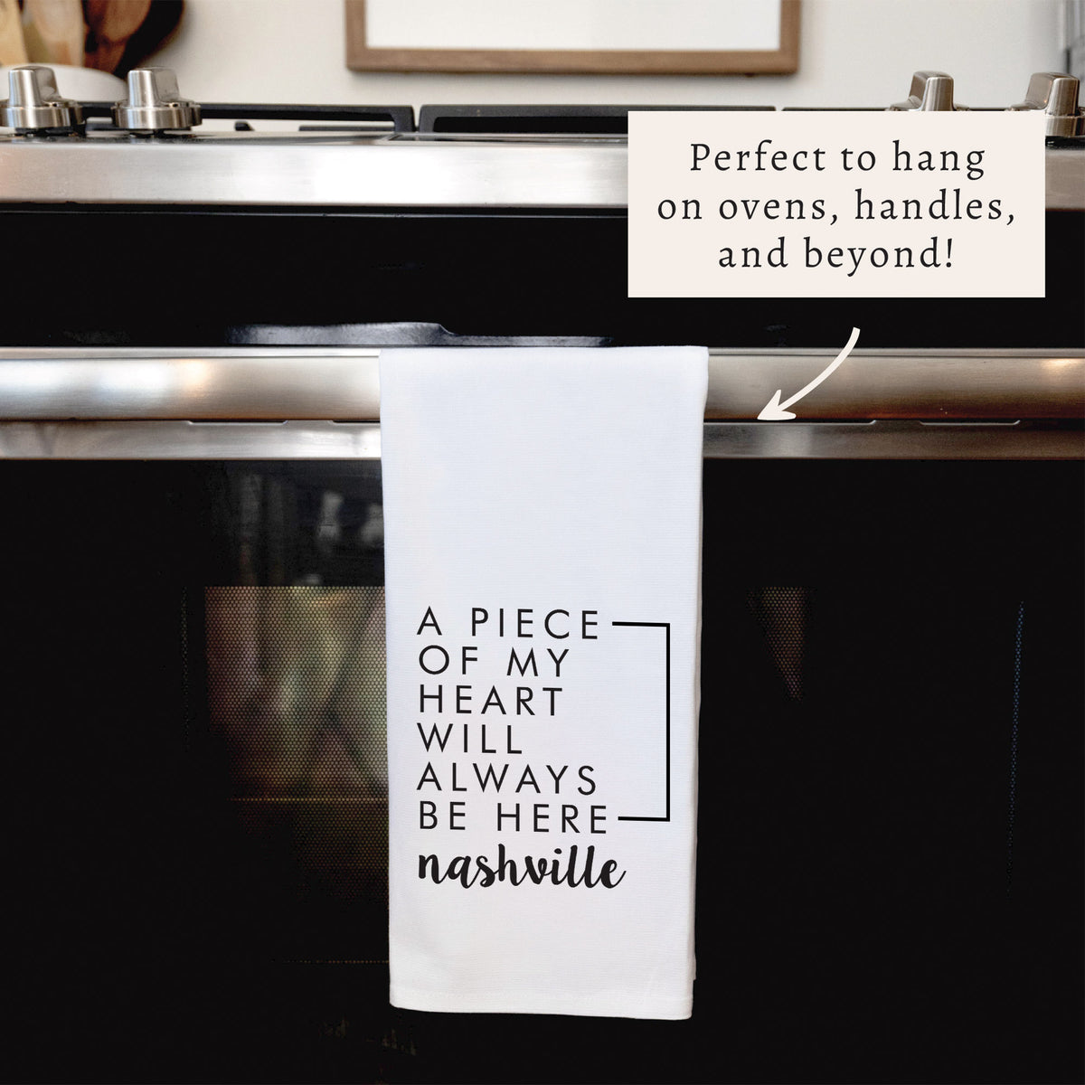 My Heart Will Always Be Here Personalized Tea Towel