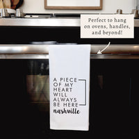 My Heart Will Always Be Here Personalized Tea Towel