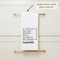 My Heart Will Always Be Here Personalized Tea Towel