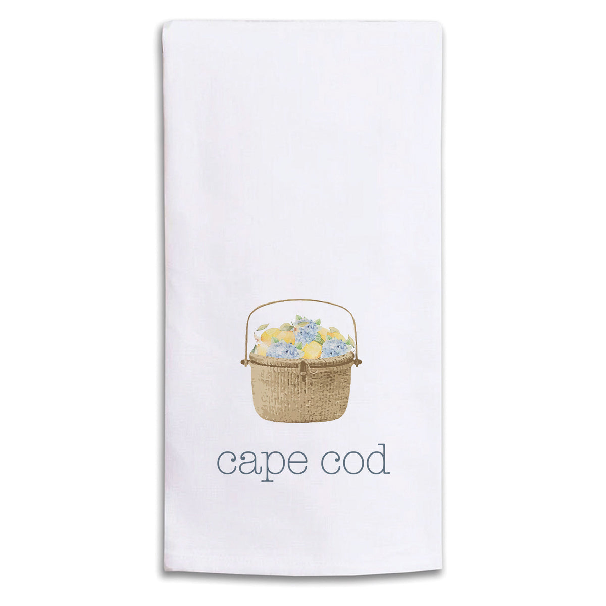 Hydrangea Lemon Basket Personalized Tea Towel