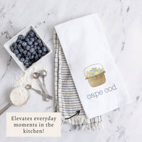Hydrangea Lemon Basket Personalized Tea Towel