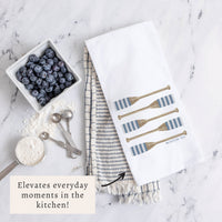 Striped Oars Personalized Tea Towel