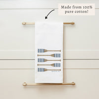 Striped Oars Personalized Tea Towel